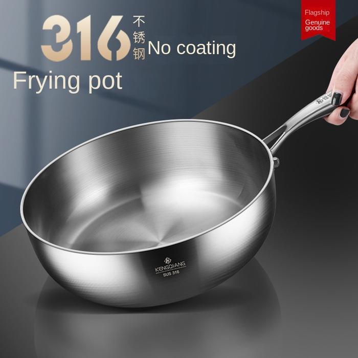 Stainless Steel Frying Pan 316 Stainless Steel Flat Bottomed Frying