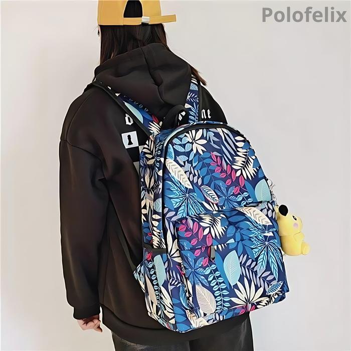 ransel sekolah sd,amp,sma Tas Ransel Motif Daun Singkong Pull Lapis Waterproof Smp