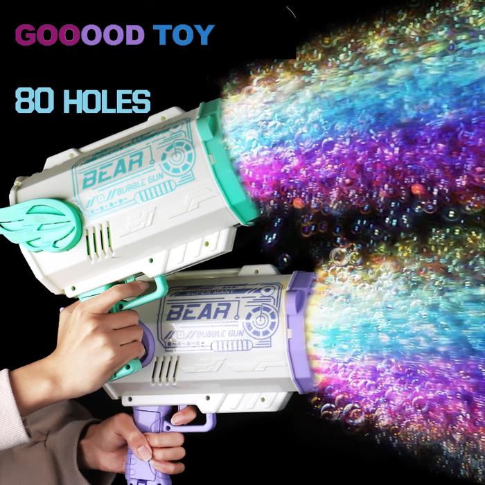 80 Hole bubble gun summer electric bubble machine Rocket Gun Launcher