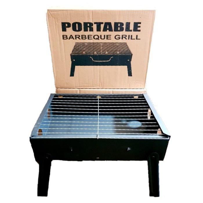 Alat Panggang Portable / Pemanggang Lipat Grill BBQ Sate Sosis / Tempat Bakar Arang Besi Serbaguna