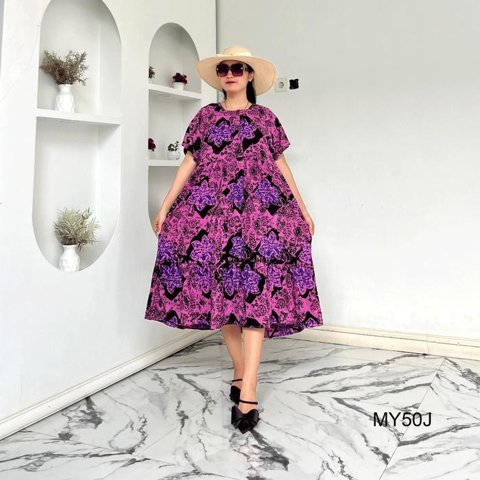 Daster Miranda ld 120cm Batik Cap Handmade By vitela Bahan Rayon Pekalongan  Busui Bumil