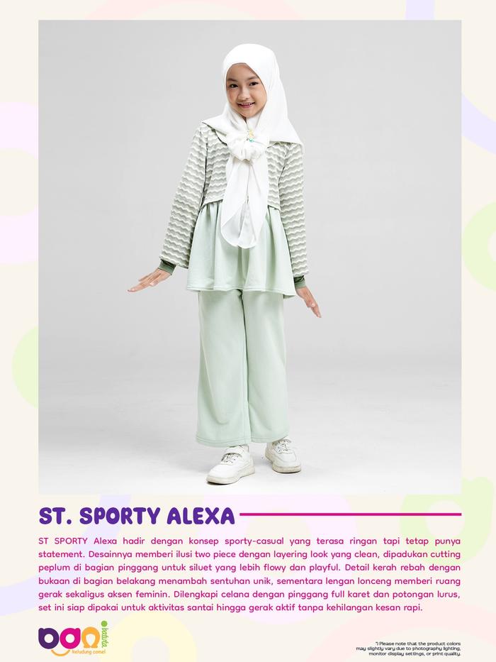 Set Sporty Alexa | Set Tunik Perempuan | Tunik Anak | Setelan Anak Perempuan  [Ori Bani Batuta]