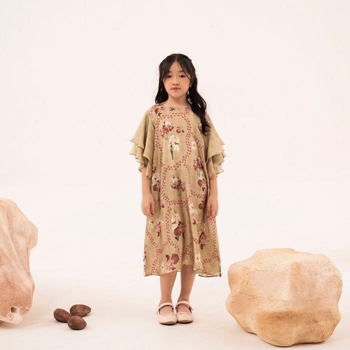Orla Dress Olive - Dress Anak Aleza Label