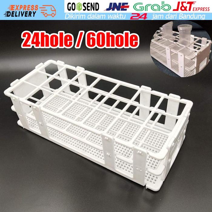 24/60 Lubang Rak Test Tube Plastik / Rak Tabung Reaksi / Centrifuge Tube Rack Rak