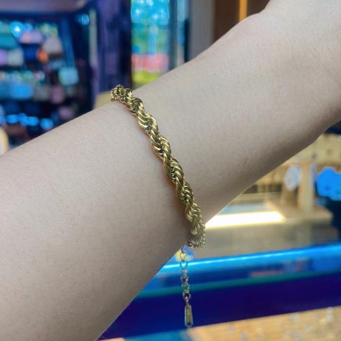 Gelang rantai tambang emas titanium