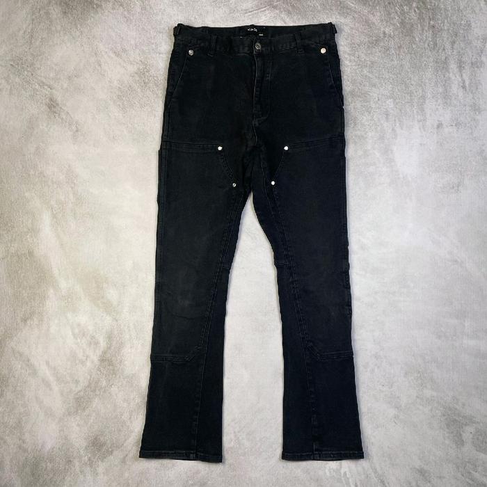 Vuja De Flare Double Knee Back Zip Denim