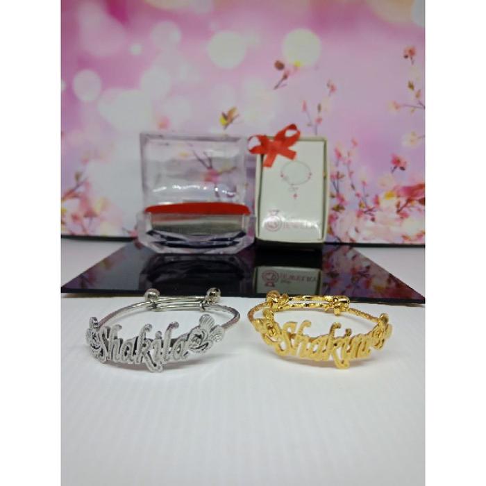Gelang Anak Bayi Ukir Nama Gelang Lapis Emas Gelang Bayi Nama Gelang Anti Panas Gelang Monel Asli