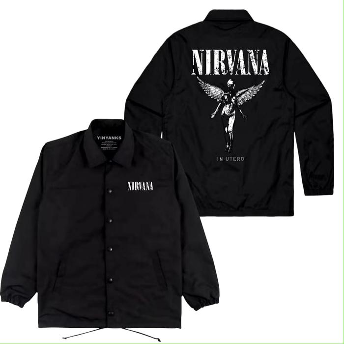 hadas jaket Coach nirvana in utero warna Hitam