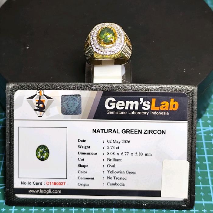 Natural Green Zircon, GLI, PLT