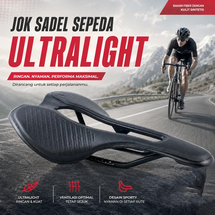 EC90 Jok Sadel Sepeda Bike Saddle Ultralight PU Leather Fiber - FX05
