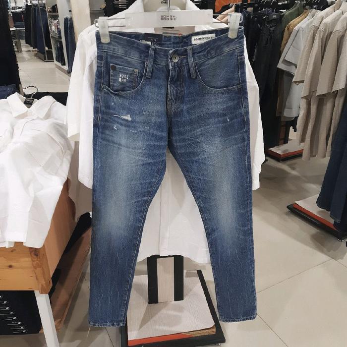 Bombboogie celana panjang denim jeans pria slimfit original