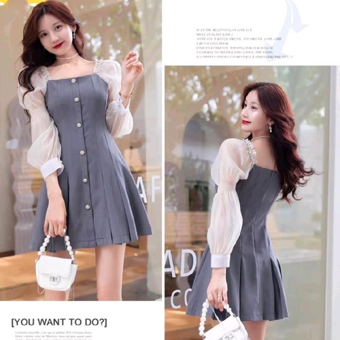 Dress Fashion Wanita Style Korea Cina / Dres Undangan Cewek Size M