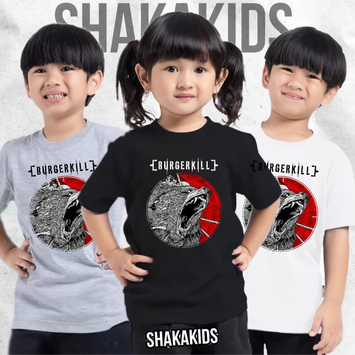 Shakakids Kaos Anak Burgerkill Band Musik lengan pendek pria wanita original Fashion Baju distro ata