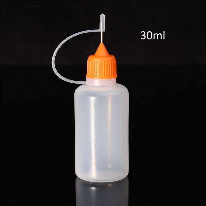 3pcs 10ml 30ml Transparent Plastic Needle Bottle Glue Dispenser Clear