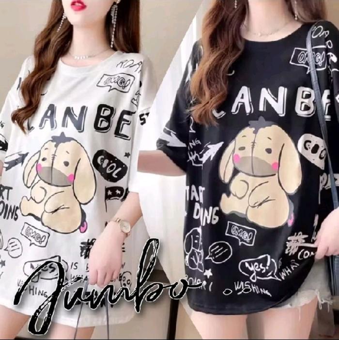 Nukitu Boutique - Baju Atasan Kaos wanita Jumbo Iyor Iyor croptop