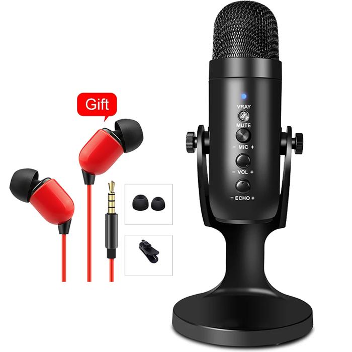 Condenser Microphone USB Desktop Mic For Computer ASMR Live Dubbing