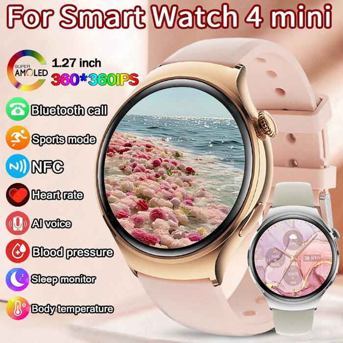 IMPORT 2025NEW GPS NFC BLUETOOTH CALL SMARTWATCH WOMEN WATCH 4 MINI SPORTS TRACK HEART RATE OXIMETRY