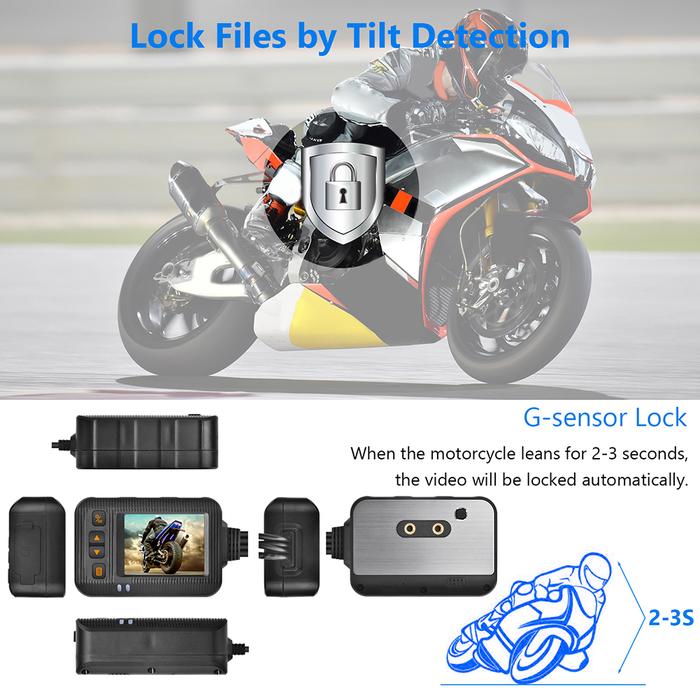 Kamera Dasbor DVR Sepeda Motor Tahan Air Layar 2 Inci Kamera Dasbor