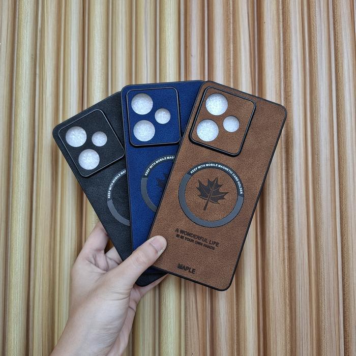 Case Maple Magnetic For Realme Gt 7T / Realme Gt 7 Softcase Leather Magsafe Good Quality
