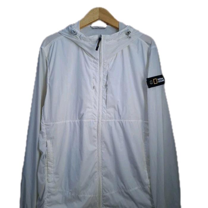 Jaket National Geographic Windproof Single Layer Waterproof Pria Wanita Parasut Branded