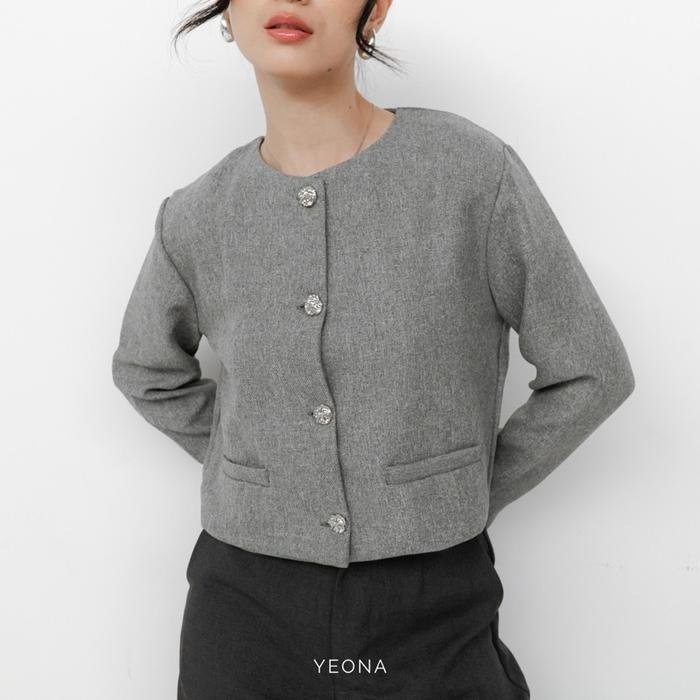 YEONA - CLOVE BLAZER | Semi Tweed Blazer