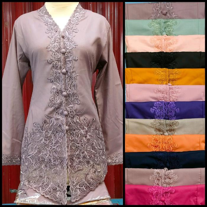kebaya encim nayla bordir polos bahan toyobo
