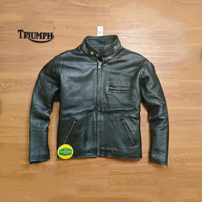 Vintage leather cafe racer bikers jacket