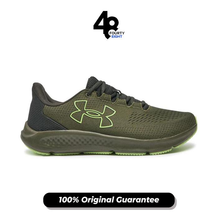 Sepatu Lari Pria Under Armour Charged Pursuit 3 Bl Khaki (3026518-301) Original