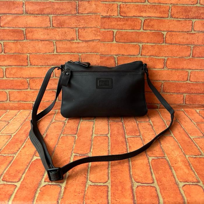 Tas Selempang Pria Wanita Kulit Cow Second Branded Hitam / Tas Sling Wanita Kulit Second