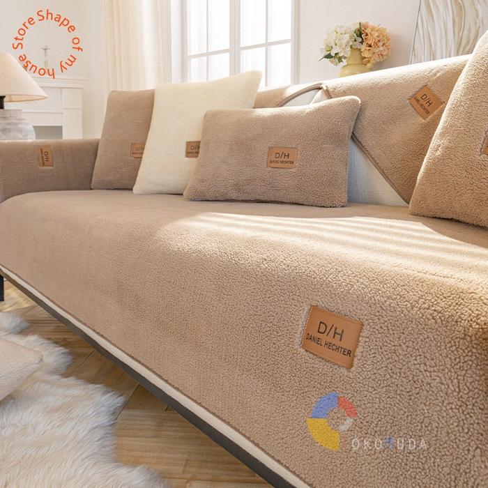 TOKOMUDA COD Sarung sofa Polos Bulu Tebal  Cover sofa sudut 1 2 3 4 Seater