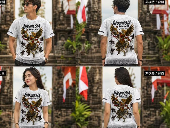 Kaos 3D Indonesia Garuda Merah | Baju Jersey Pria Wanita | Kaos Oversize Streetwear | Casual Sportwe