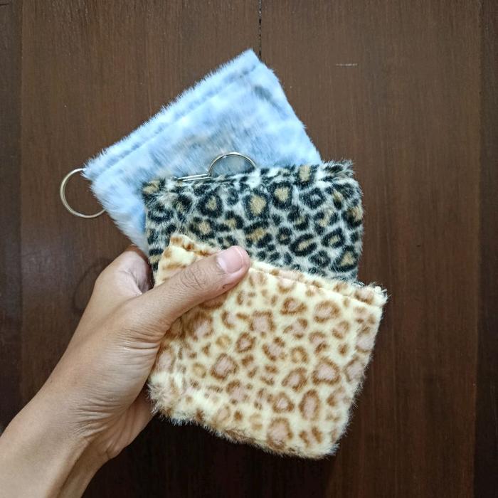Dompet koin motif leopard