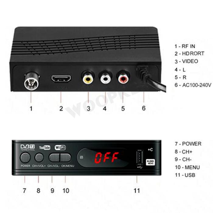 Woopker DVB T2 TV Tuner HD 1080P DVB-T2 DVB-T USB2.0 Penerima