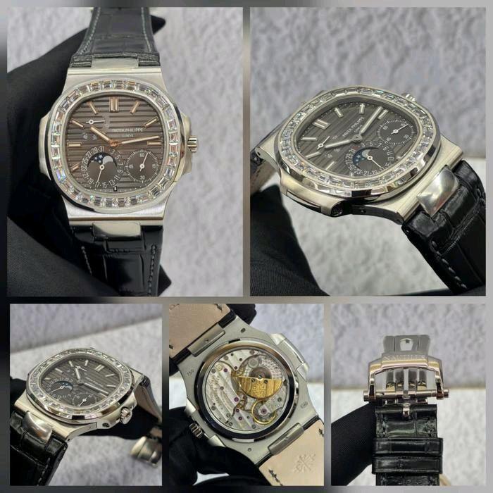 Jam Tangan Pria PPN lPatek Philippe Nautilus 5712 Swiss PPF Ring Diamond Automatic Movement