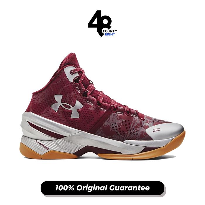 Sepatu Basket Pria Under Armour Curry 2 Retro Deep Red (3026052-601) Original