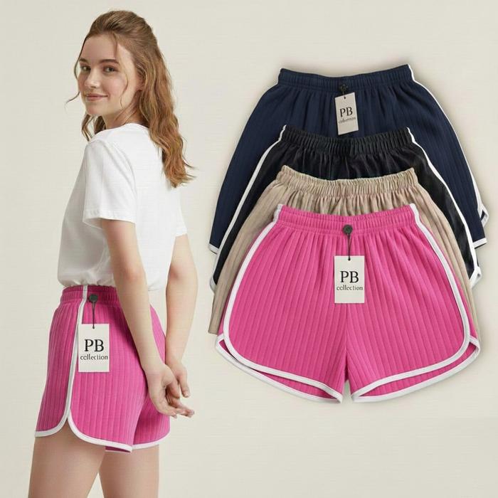 OBRAL 4 PCS Celana pendek Hotpants knit Hornet KOREA LIST SAMPING Wanita Dewasa Jumbo hot pants tidu