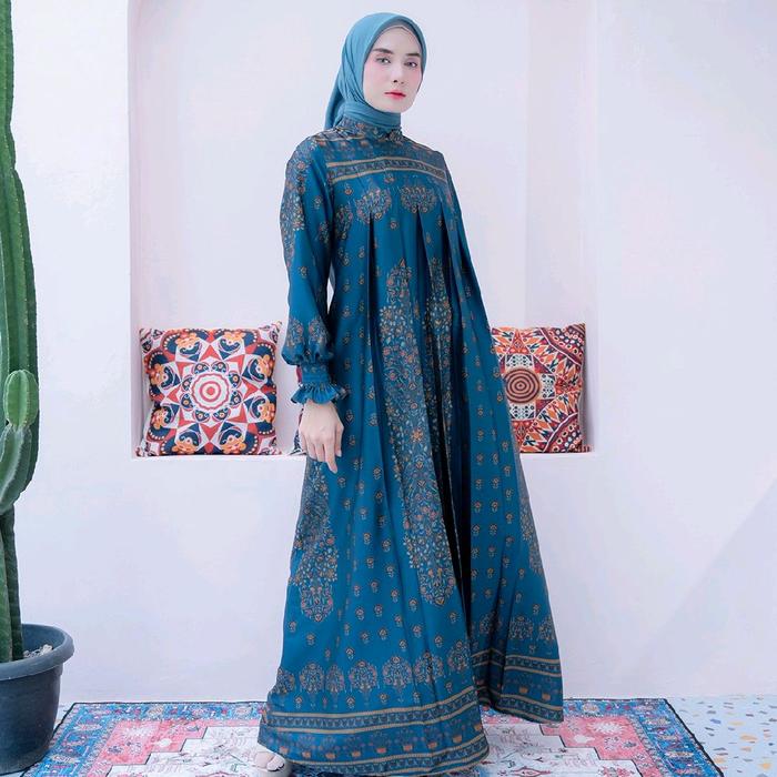 zalifa gamis silk Dress Wanita Muslim