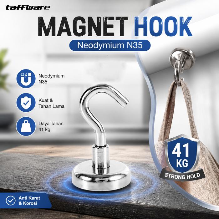 Permata Mall | Magnet Hook Neodymium | Gantungan Magnet Kuat | Magnet Gantung Serbaguna