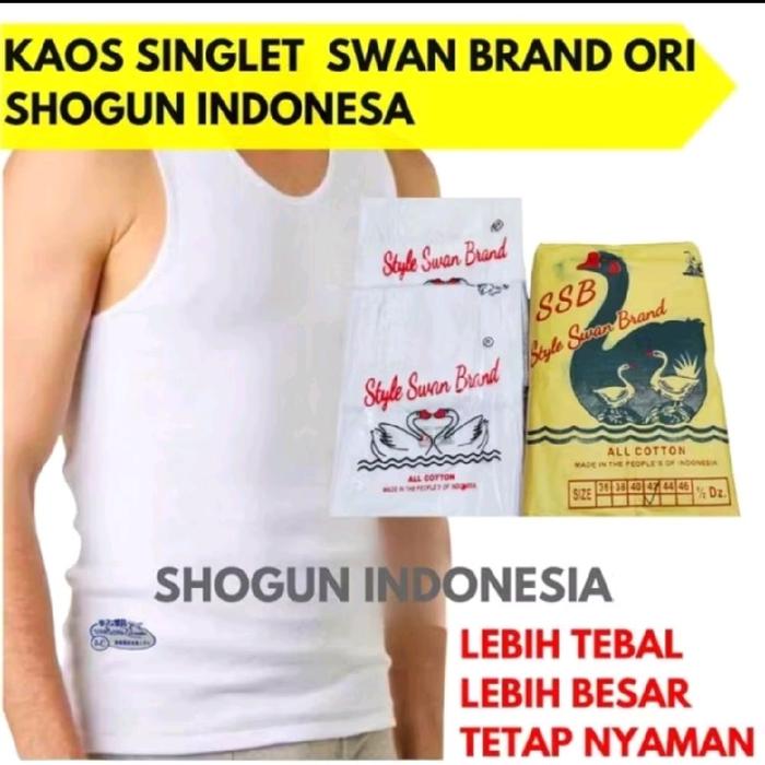 Kaos Singlet Pria Kensi Swan Brand Katun (6 pcs) - Lebih Tebal, Lebih Besar, Tetap Nyaman