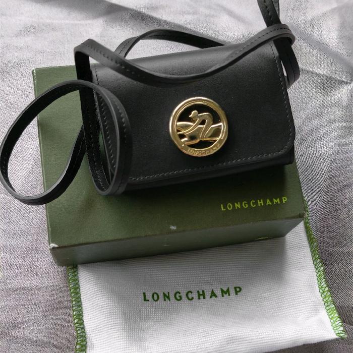 Tas Longchamp Box Trot Leather Bag with Shoulder Strap Original Store Like New