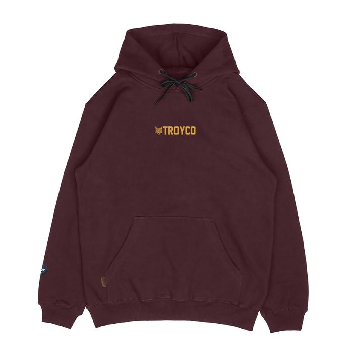 Troy Company Pullover Hoodie Maroon Little Wolf - Jaket Hoodie Maroon KHD 2726