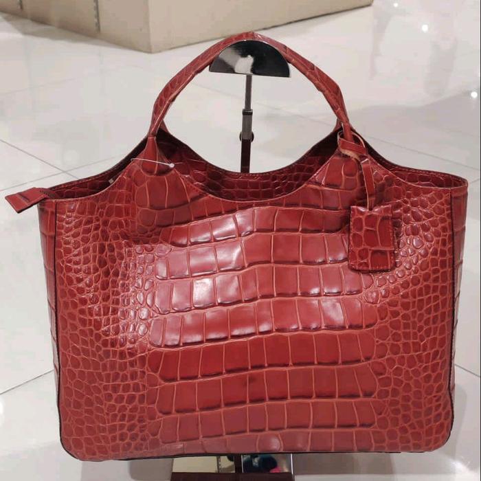 CHEKLI - Tods Merah Croco Glossy Tas Wanita kulit Asli