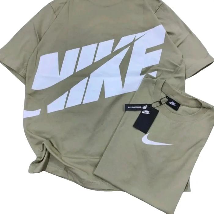Nike Baju Pria Dewasa Nyaman Dipakai Warna Krem dengan Desain Logo Putih