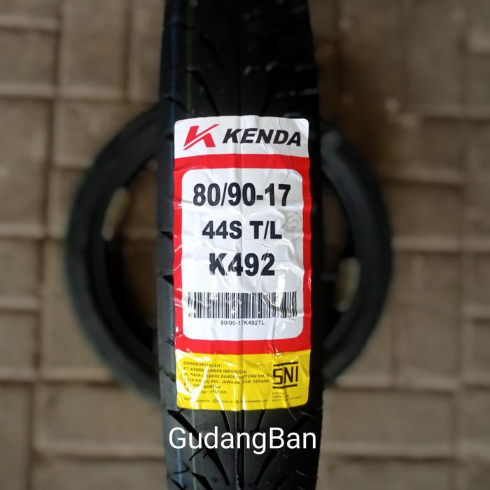 ( K492 - RING 17 ) K492 UK 80 90 17 BAN LUAR KENDA K492 TUBELESS FREE PENTIL