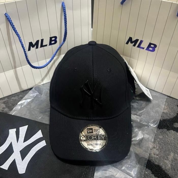 Topi New Era Baseball Caps Logo NY Metal Hitam Topi New Era Logo New York Plat Besi Topi New Era Bes