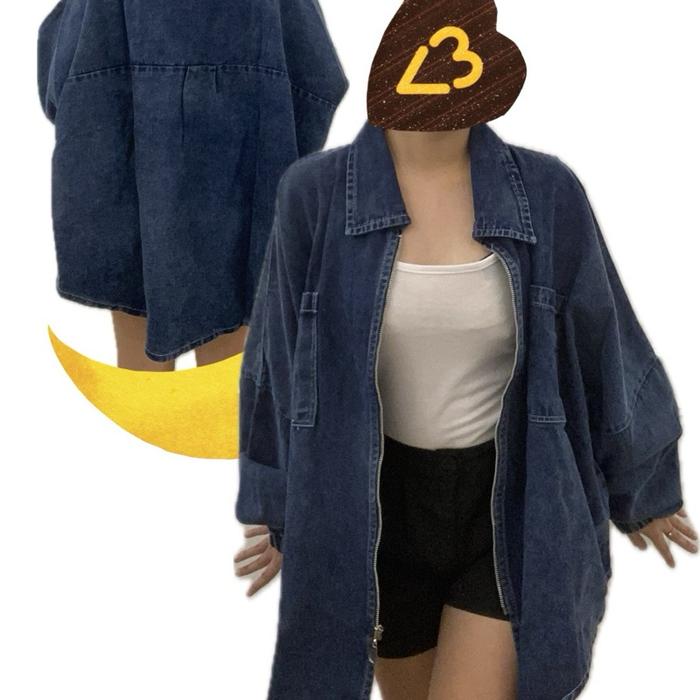 Amour Jeans - Oversized Denim Jeans Jaket Outer Unisex Pria Wanita - ALL SIZE