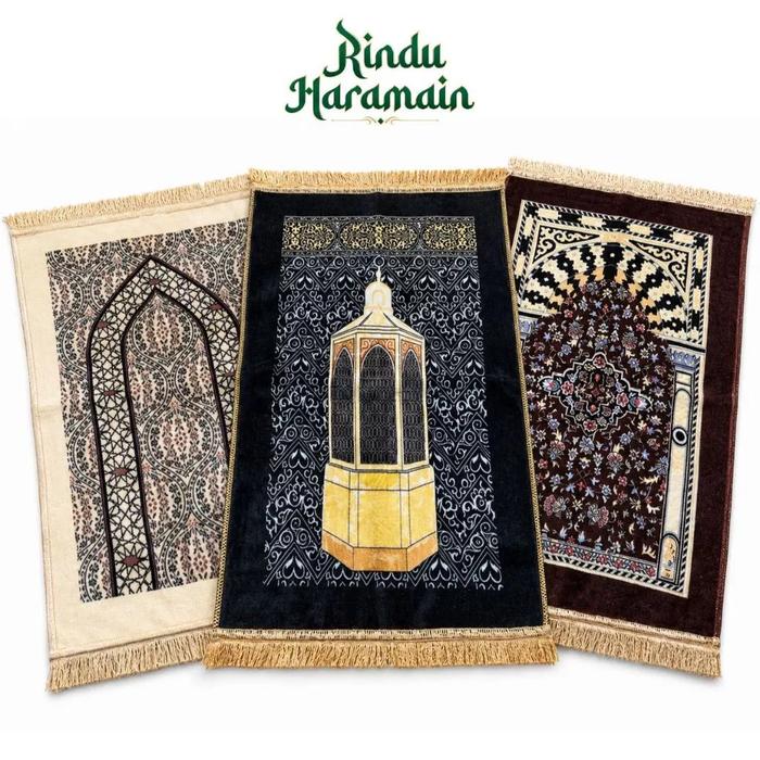 Sajadah Turki Beludru Dewasa 70x110 Motif Mihrab Premium Alas Sholat Tebal
