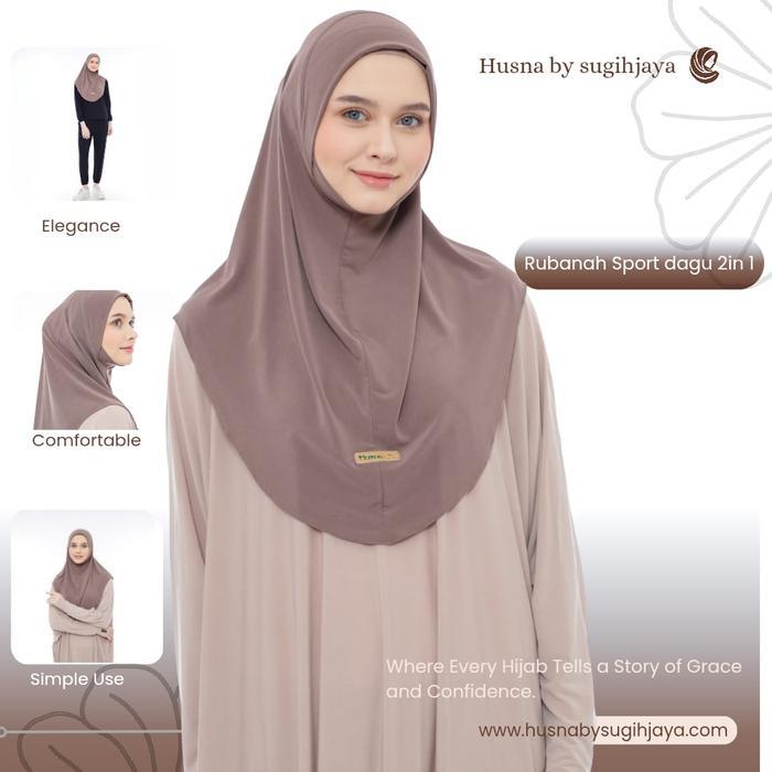 Hijab Rubanah Dagu Sport Daily Bergo Wanita Muslim Oval