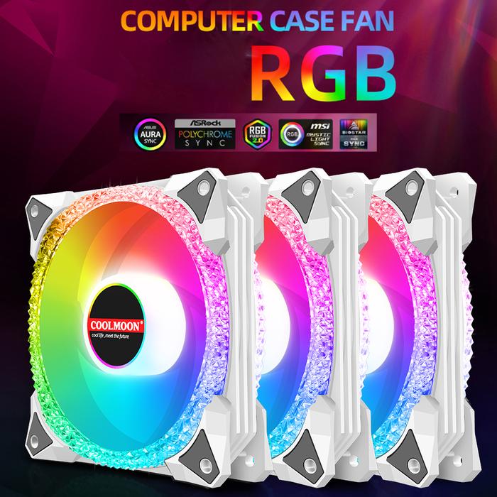 COOLMOON Double Halo Hydraulic Bearing RGB Cooler Radiator Silent