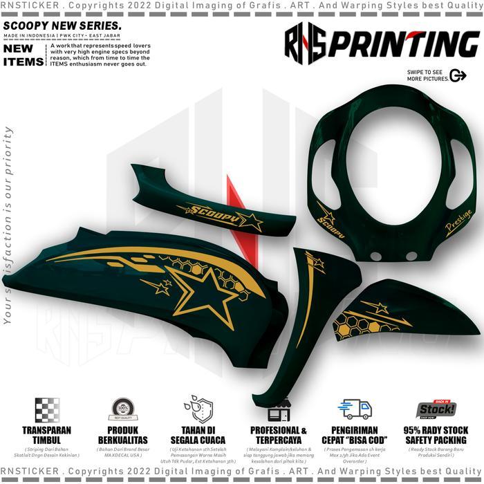 V2 Cutting Stiker Striping Variasi All Scoopy New Striping Transparan Scoopy Bintang Stars Simple